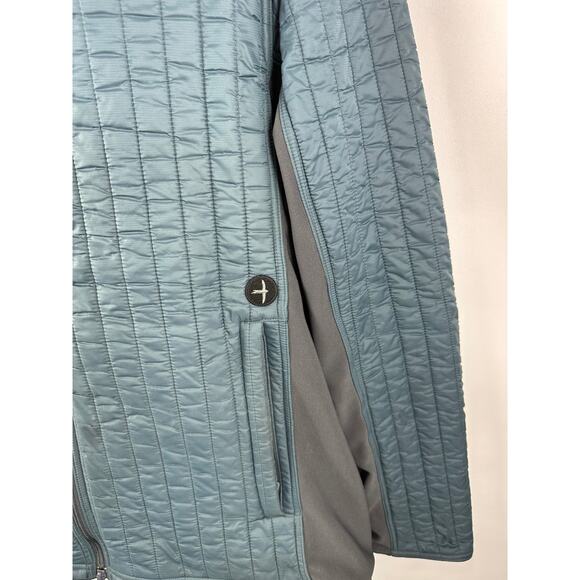 Relwen Vertical Insulator Quilted Hybrid Jacket Fleece Lined Blue Full Zip 2XL - Picture 7 of 11